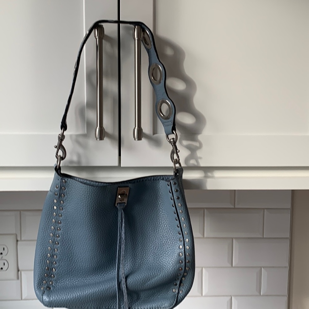 Rebecca Minkoff blue leather bag.